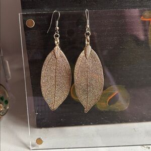 Gold Leaf Dangle Earrings
